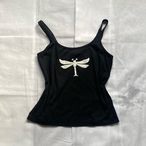 Black dragon fly tank top